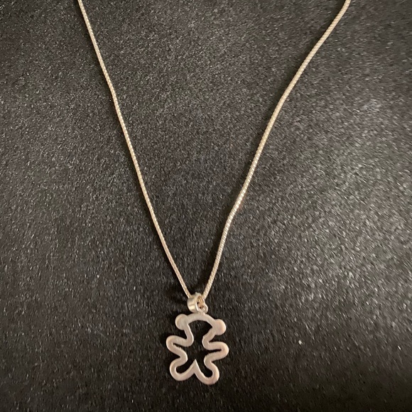 Sterling Silver Necklace with Teddy Bear Pendant - Picture 2 of 7